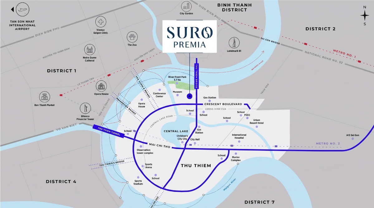 vị trí dự án Suro Premia